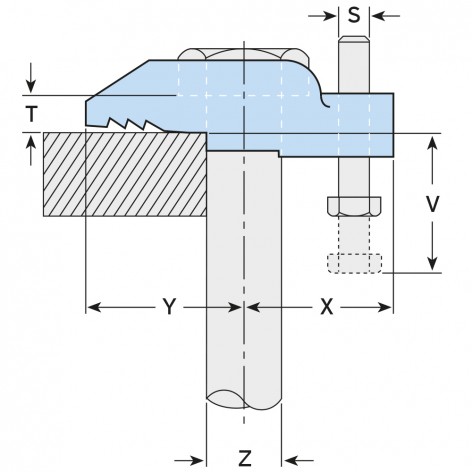 image of lindapter type d2 girder clamp line drawing
