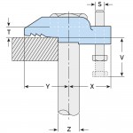 image of lindapter type d2 girder clamp line drawing