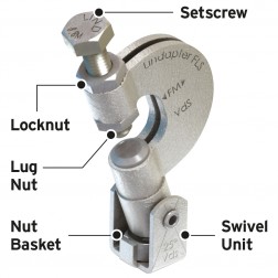 image of lindapter type fls beam flange clamp annotated