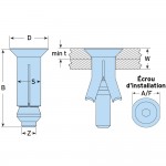 image of lindapter type hb hollo bolt ff head line drawing french