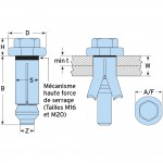 image of lindapter type hb hollo bolt hex head line drawing french