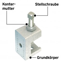 image of lindapter type lc beam flange clamp annotated german