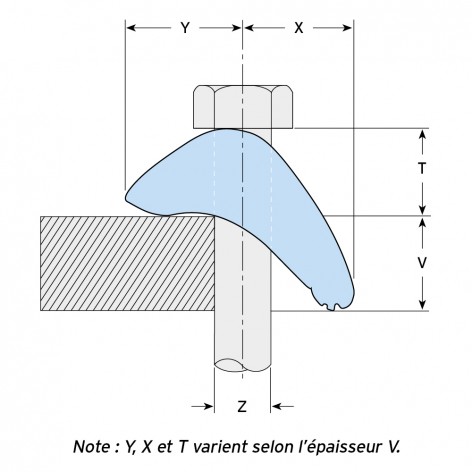 image of lindapter type ls girder clamp line drawing french